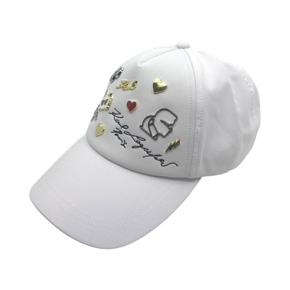 Karl Lagerfeld Accessories - NWT KARL LAGERFELD PARISLogo Charm Baseball Cap White One Size Fits All